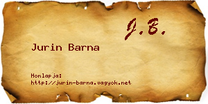 Jurin Barna névjegykártya